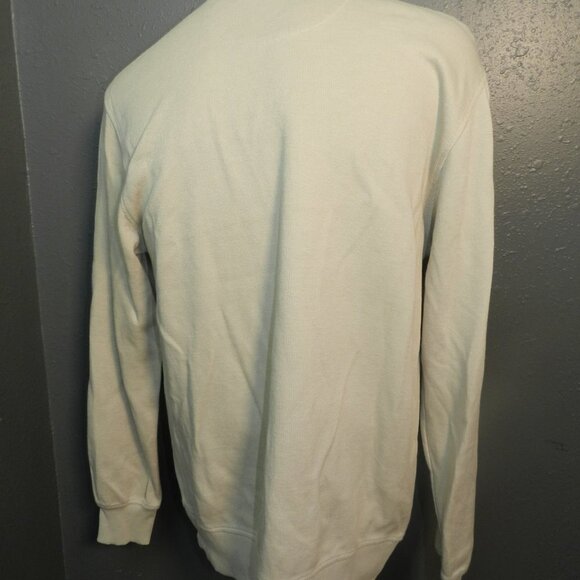 Van Heusen Mens Cream Pull Over Mid Zip Long Sleeve Collard Sweater Size Large - Picture 5 of 6